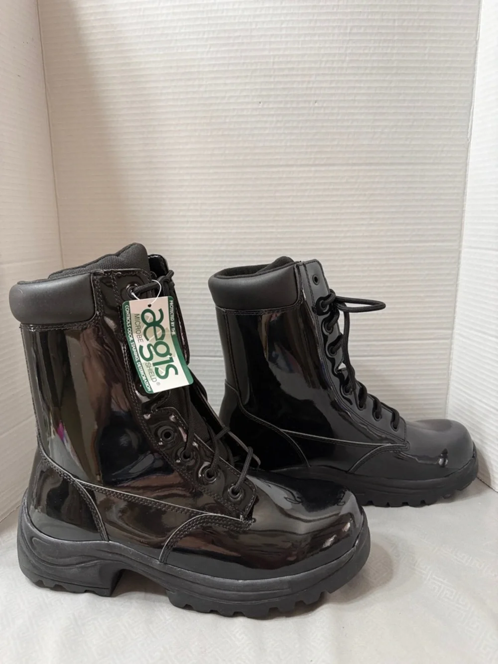 Galls Men’s Size 10.5W 8” High Gloss Lace-Up Duty Parade Boots Academy Ready New